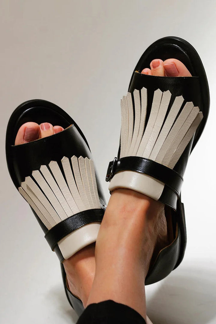 LUCREZIA | Elegant Platform Sandals with Fashionable Fringes