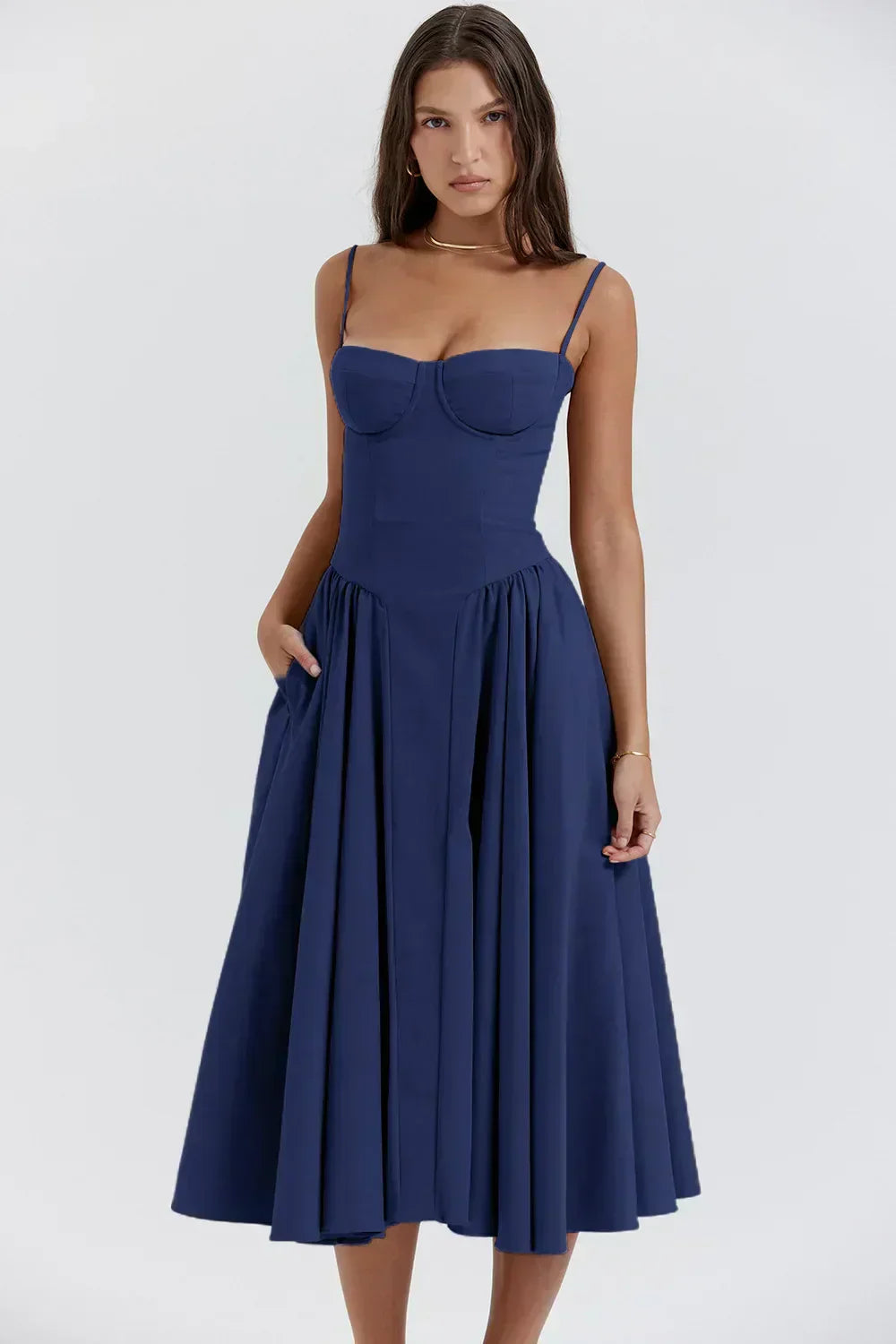 Joanne - Sophisticated sleeveless corset dress