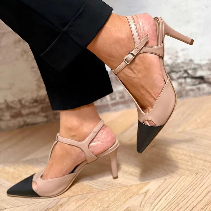 CAMILLA | BICOLOR COURT SHOES WITH STRAP