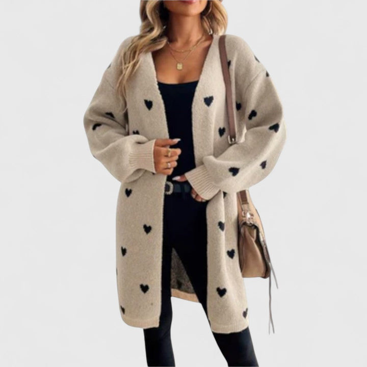 Julia - Cardigan with Heart Pattern