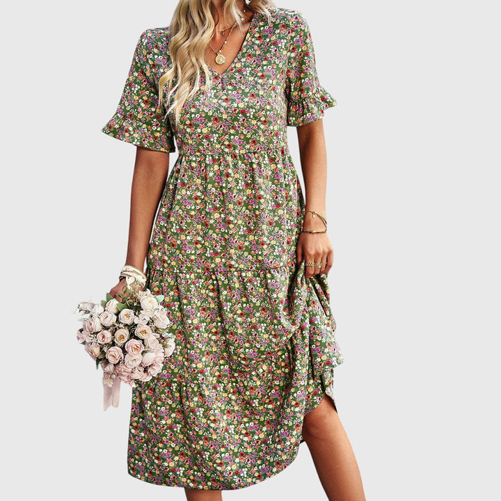 Carol - Summer floral midi dress