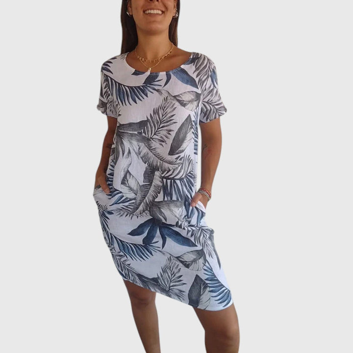 Frederika - Leaf Print Dress