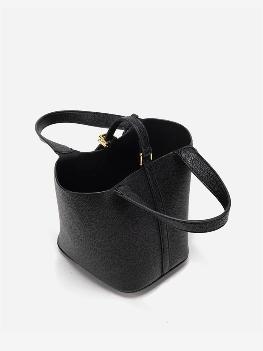 Glaiza | Sleek Gold-Lock Bucket Bag