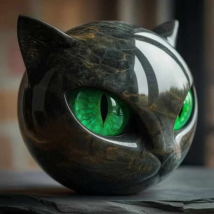 NyxCharm - Mystical Black Cat Head Sculpture