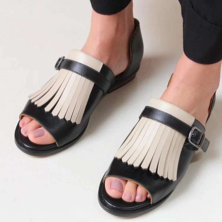 LUCREZIA | Elegant Platform Sandals with Fashionable Fringes
