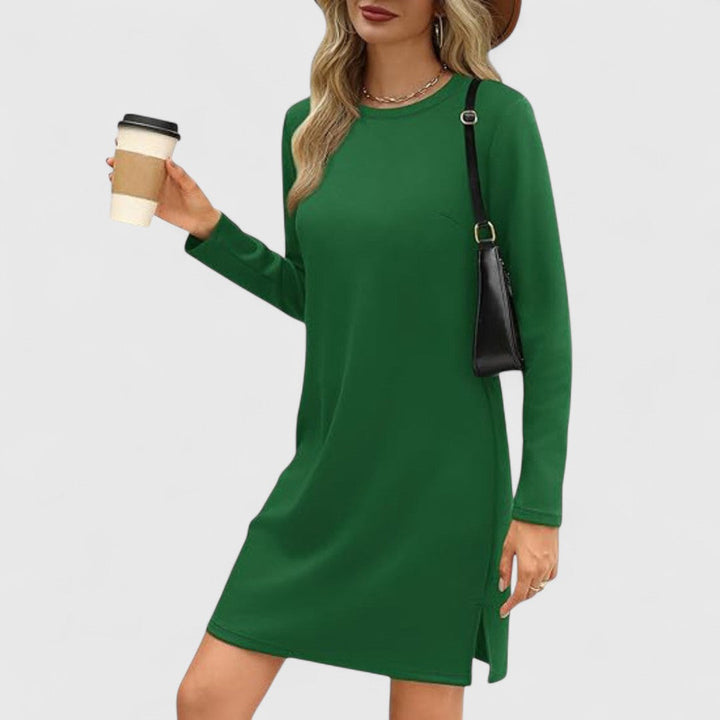 Irene - Casual Long Sleeve Round Neck Mini Dress