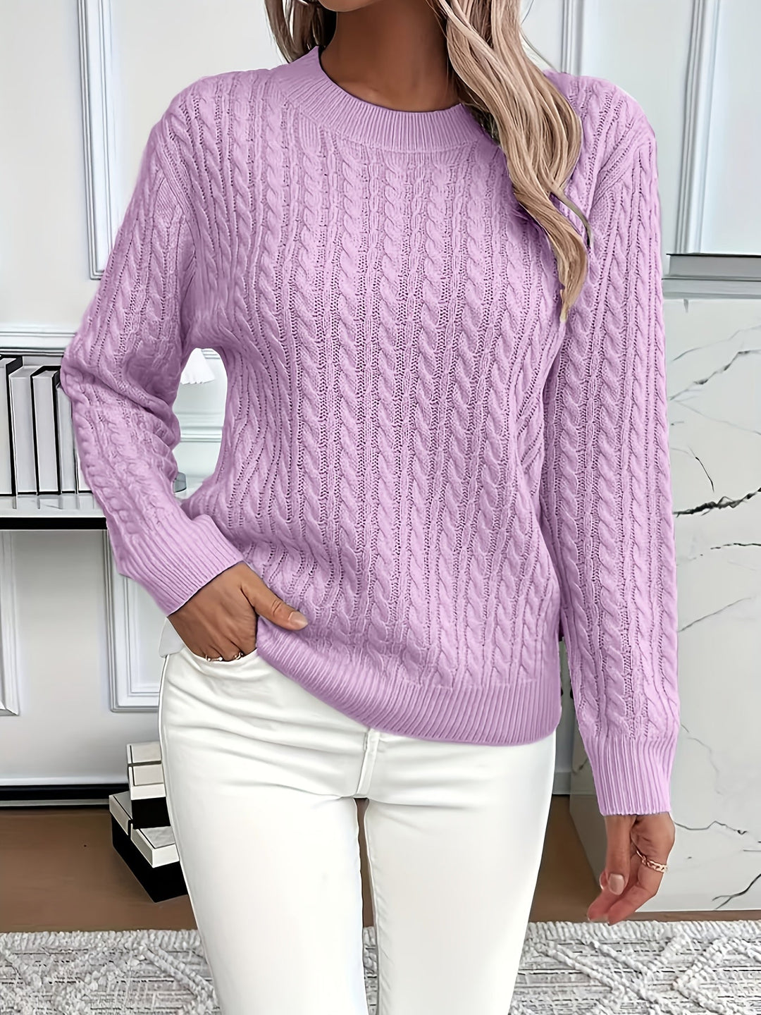 Antonella - Casual Loose-Fit Round Neck Sweater