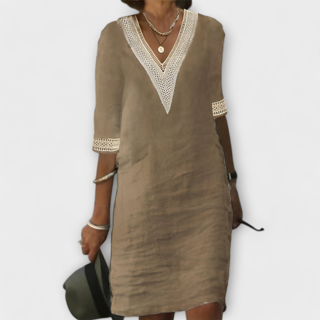 Tina - Ladies' Dress Made of Cotton and Linen