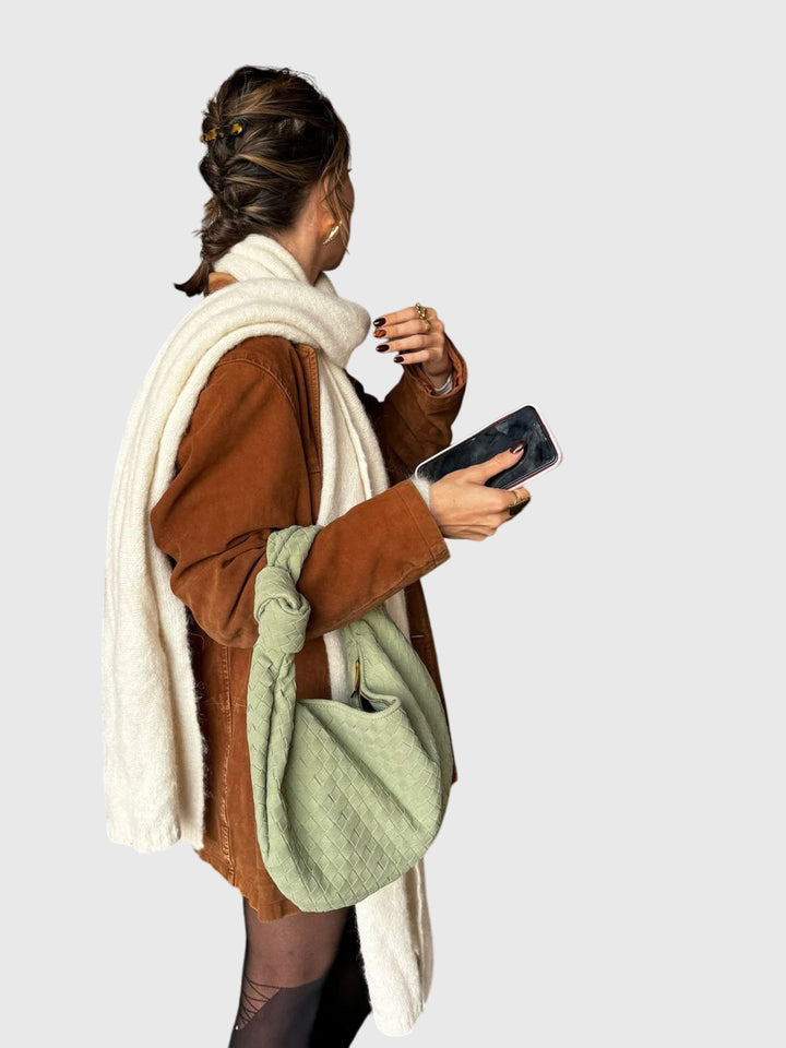 Celeste | Knotted Braided Medium Suede Bag