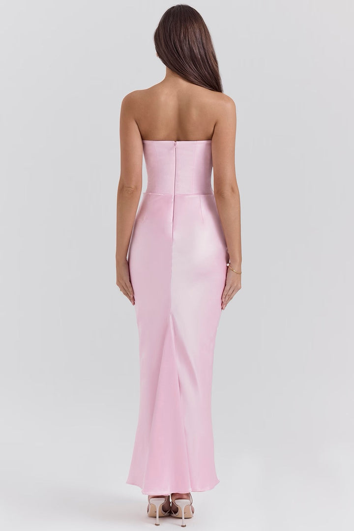 Kythira | Strapless Satin Dress