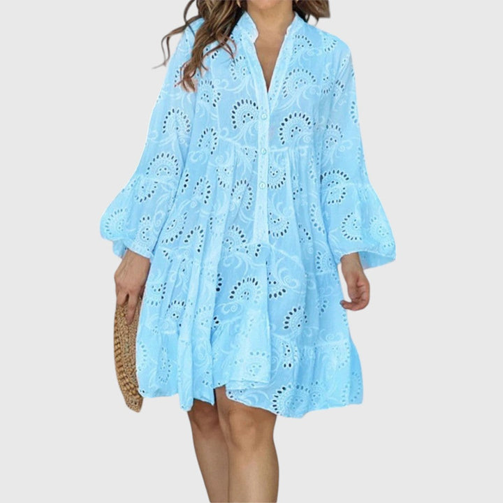 Milou – Embroidered Tiered Mini Dress