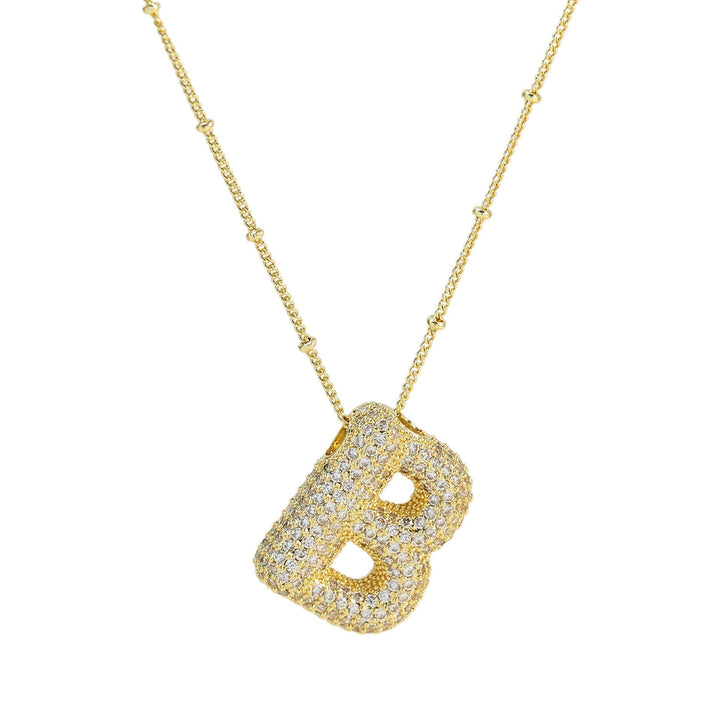 Savannah | Diamond Bubble Letter Necklace