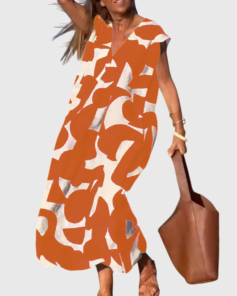 Clementine - Casual V-Neck Dress