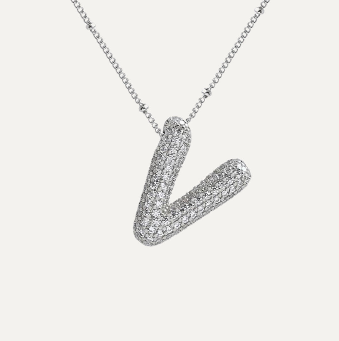 Savannah | Diamond Bubble Letter Necklace