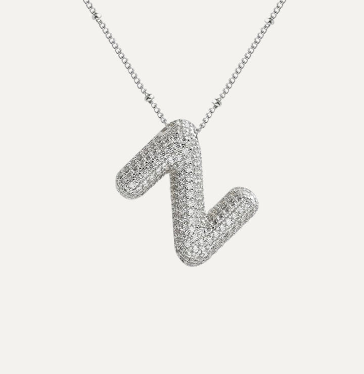 Savannah | Diamond Bubble Letter Necklace