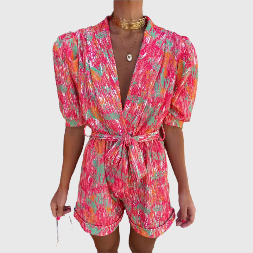 Sam – Abstract Belted Playsuit