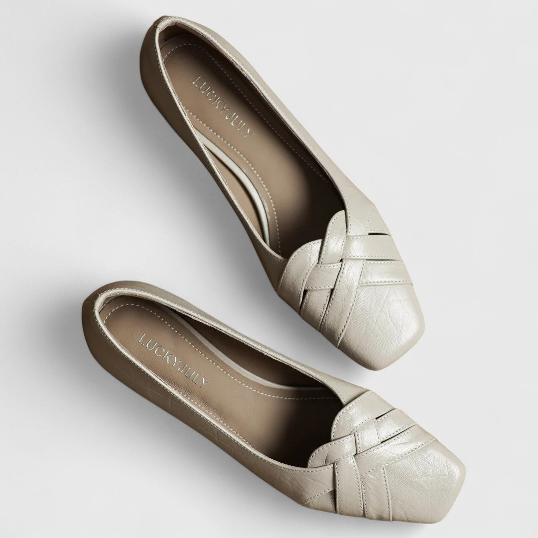 Linda – Elegant Braided Low Heel Pumps