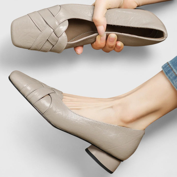 Linda – Elegant Braided Low Heel Pumps