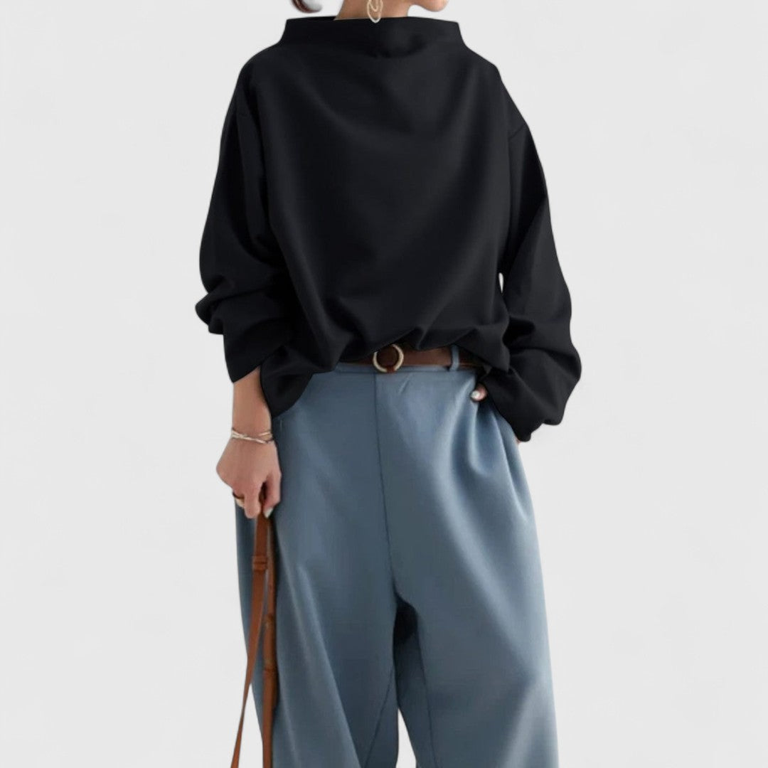 Elly - High-Neck Casual Top