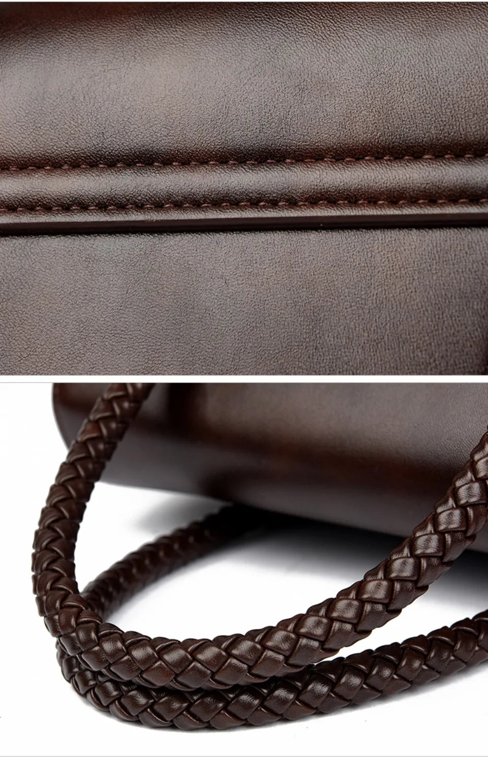 ronja™ – Classic Bag with Woven Handle and Gold Accents