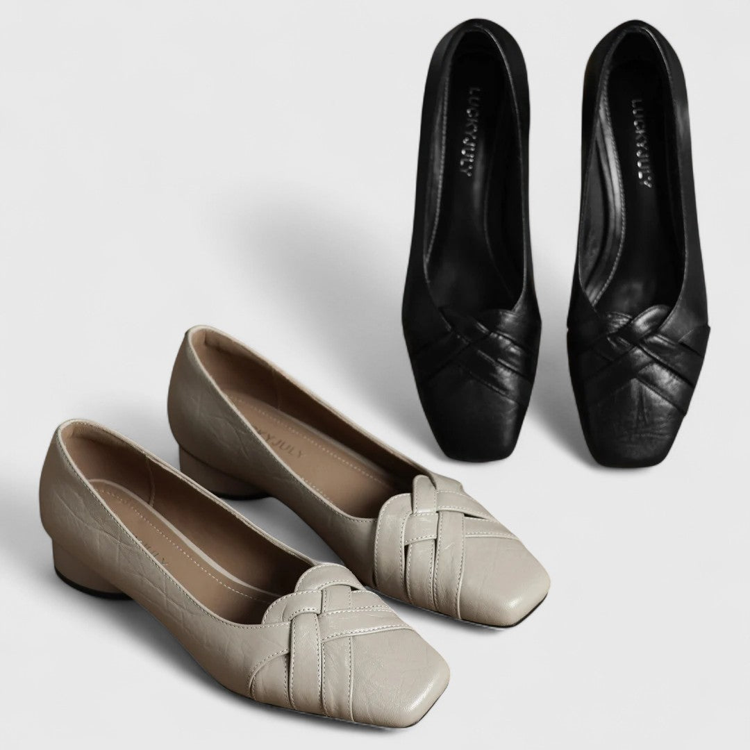 Linda – Elegant Braided Low Heel Pumps