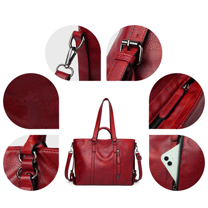 Signe™ | Elegant Large Leather Shoulder Bag
