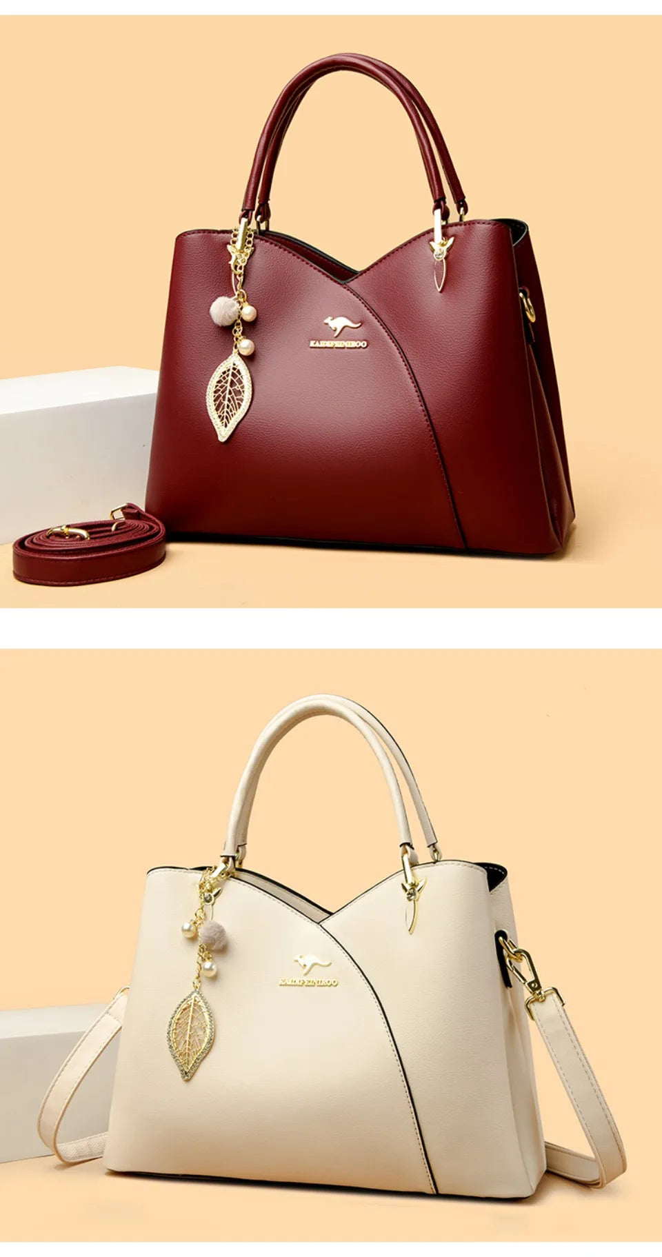 Elegant black shoulder bag with stylish charms