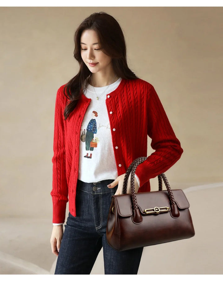 ronja™ – Classic Bag with Woven Handle and Gold Accents