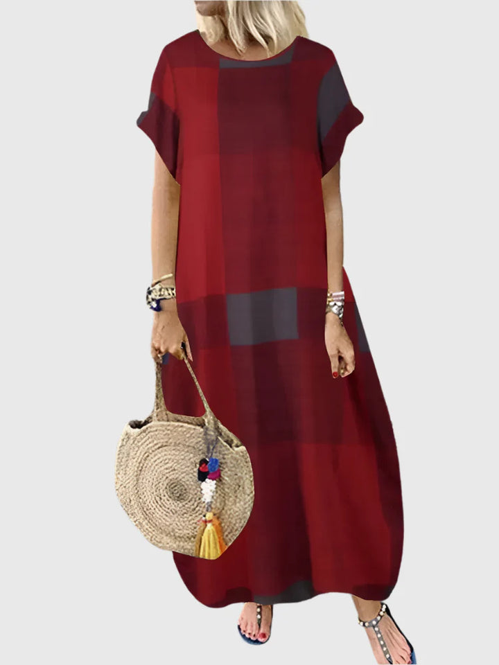 Zara - Bohemian Plaid Checked Summer Dress