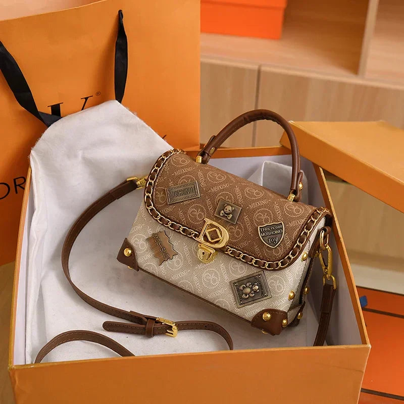 Retro Monogram Shoulder Bag with Gold Details Zelda™