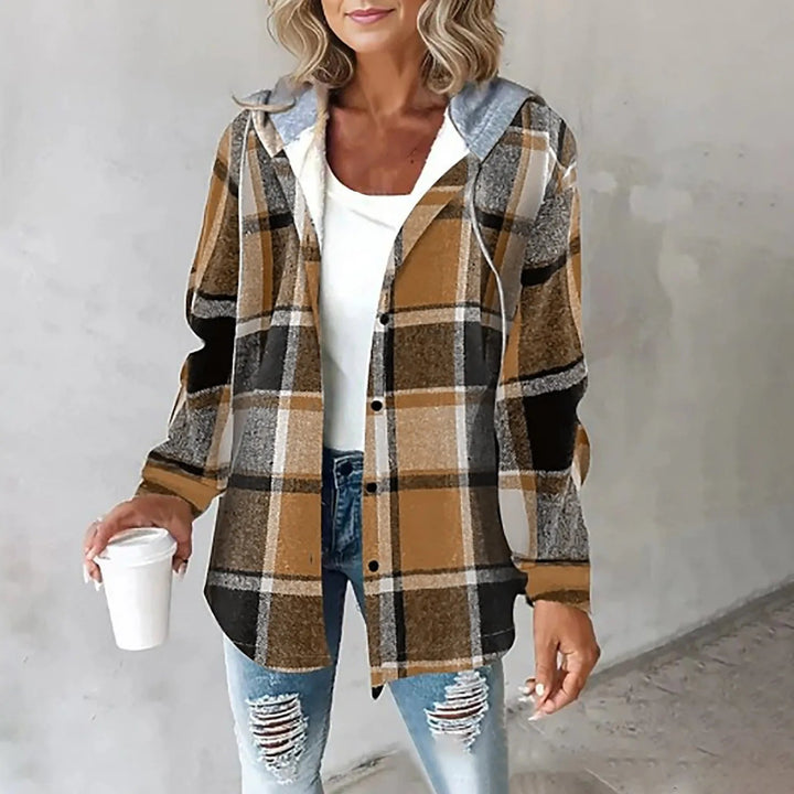 Mirelda - Cosy Plaid Hoodie Jacket