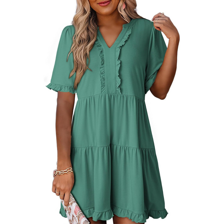 Tess™ - Casual V-Neck Mini Dress