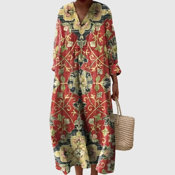 Aria | Bohemian Tapestry Long Sleeve Dress