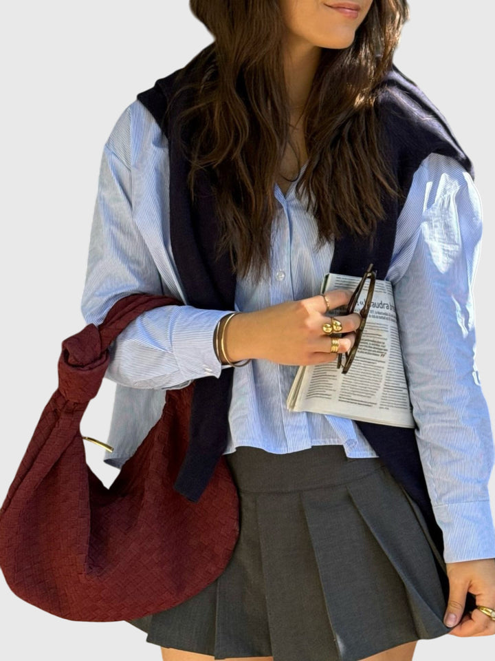 Celeste | Knotted Braided Medium Suede Bag