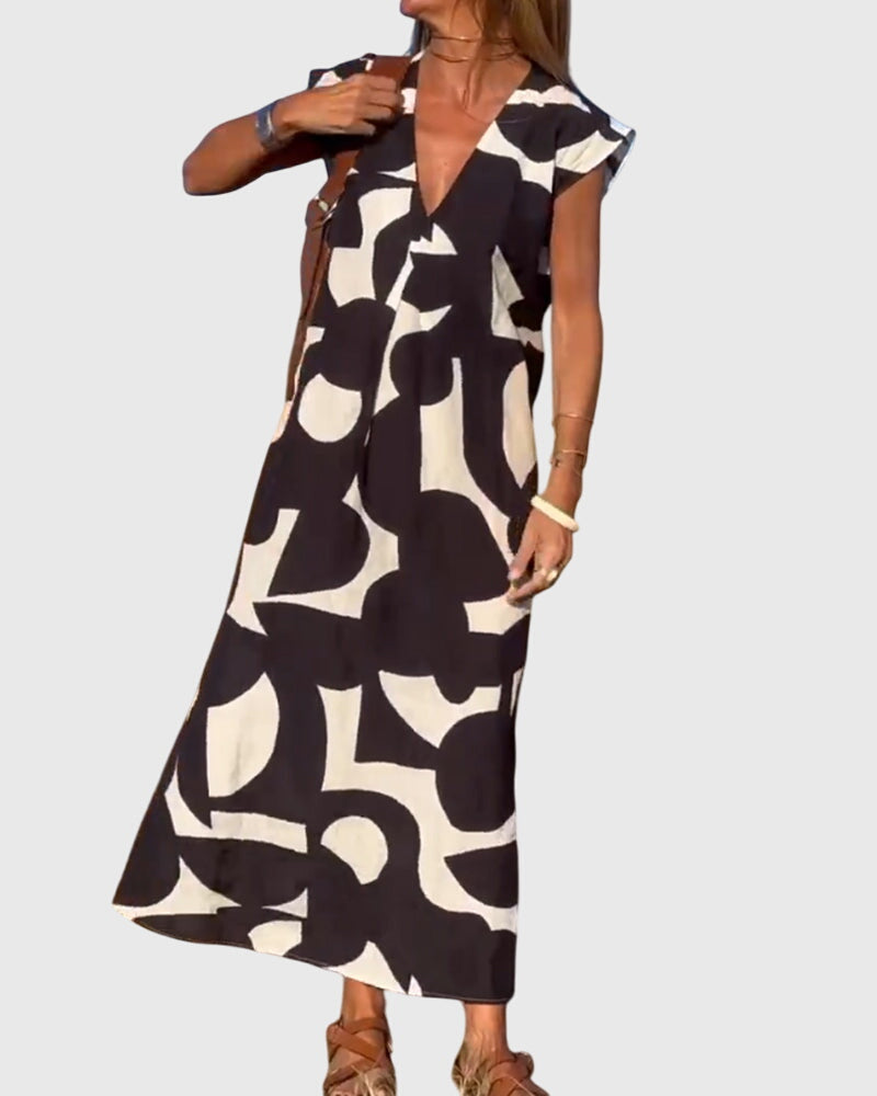 Clementine - Casual V-Neck Dress