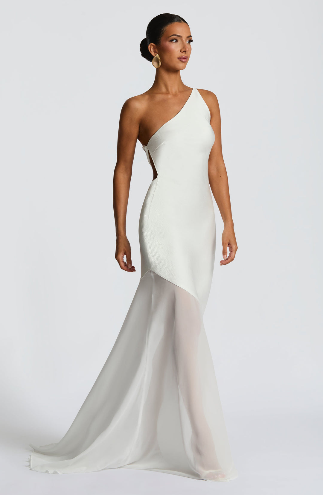 Carmen -  One-Shoulder Mesh Gown