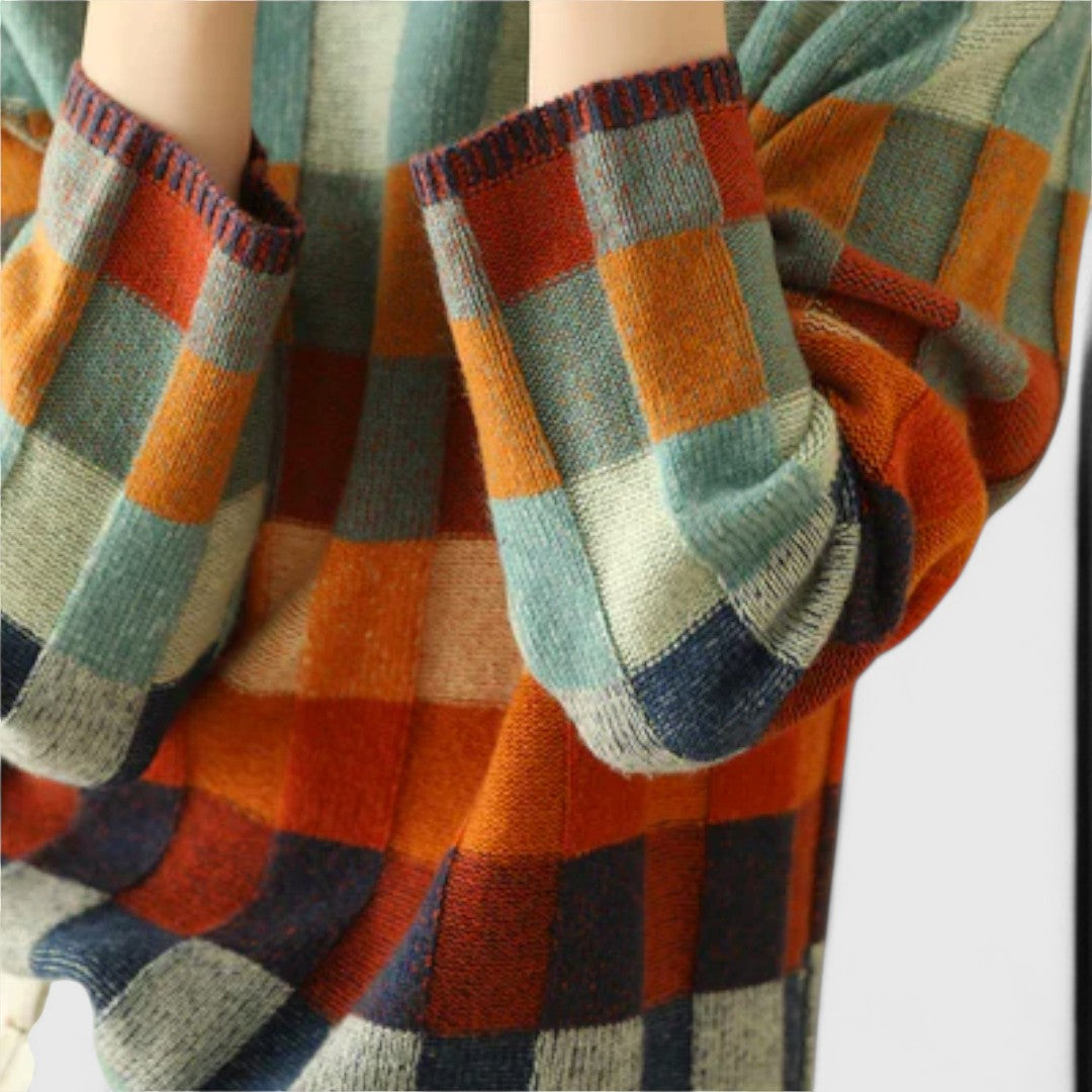 Erika - Patchwork Turtleneck Sweater