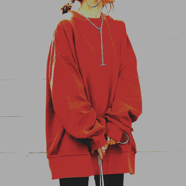 Sally - Oversized round neck jumper for women