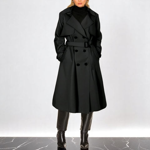 Elara - Women’s Classic Double-Breasted Trench Coat